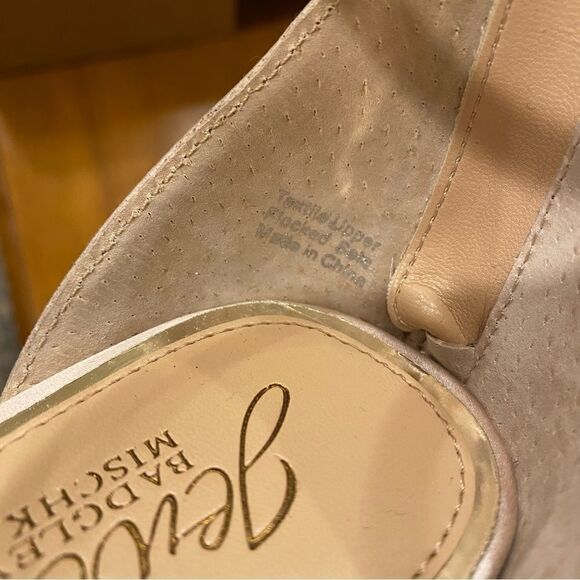 Jewel Badgley Mischka Champagne Lexie Knotted Platform Block Heel Size 9.5 - Picture 7 of 10